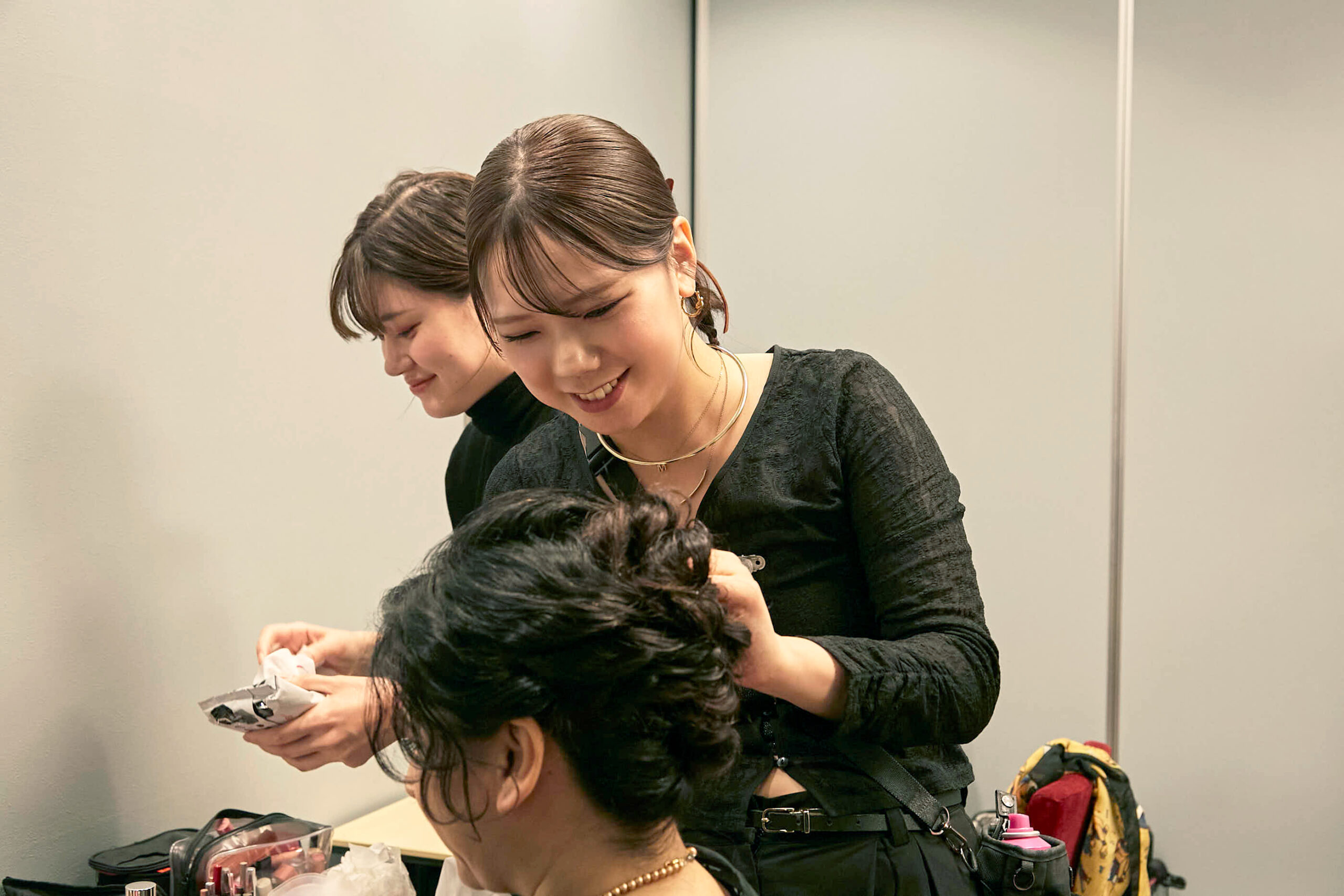 ヘアメイク風景