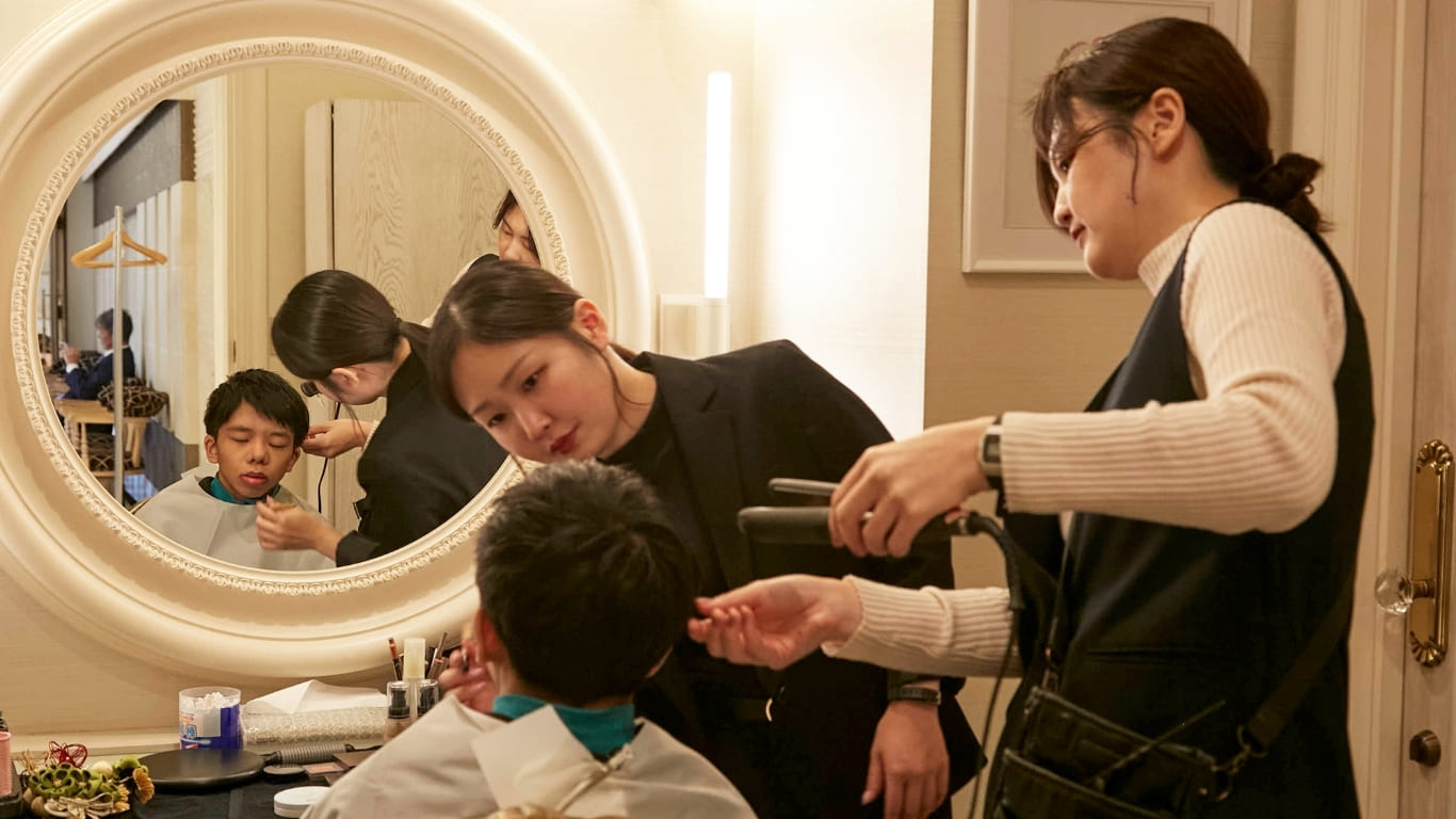 ヘアメイク風景